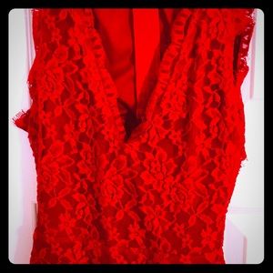 Red Lace Jumpsuit
